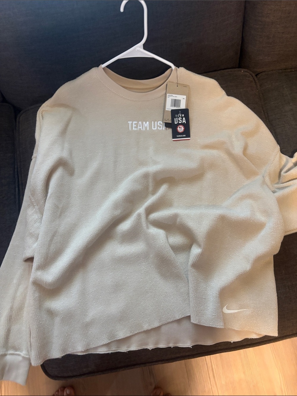 Nike Team USA Men's Crewneck Sweater - Beige